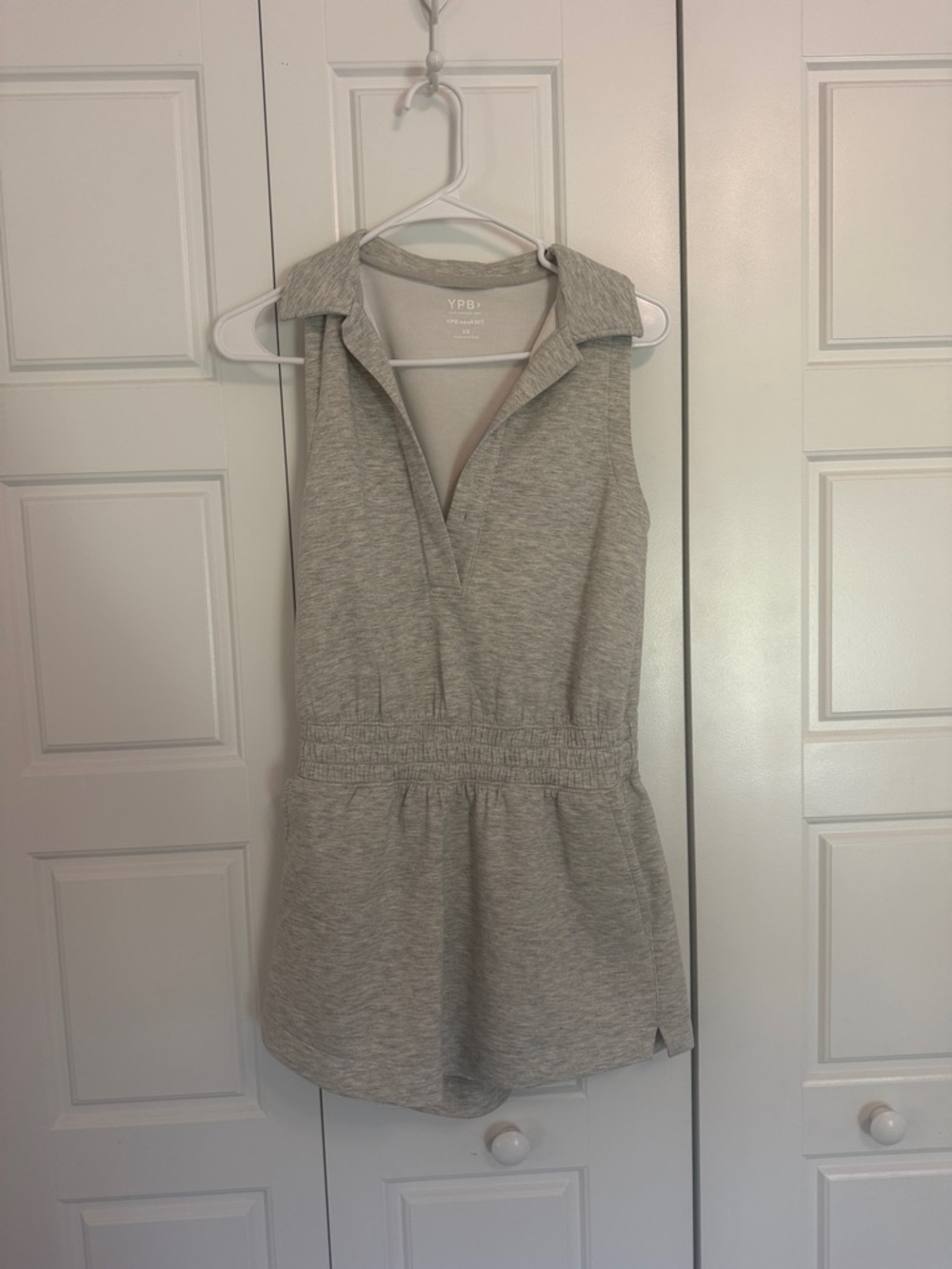 Abercrombie & Fitch Heather Gray Collared Romper